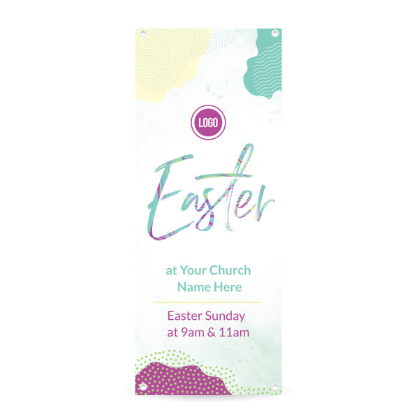 Easter Pastel Shapes - Vertical Banner