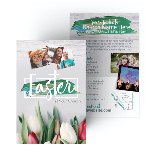 Easter Tulips and Paint - Standard Invitation Card
