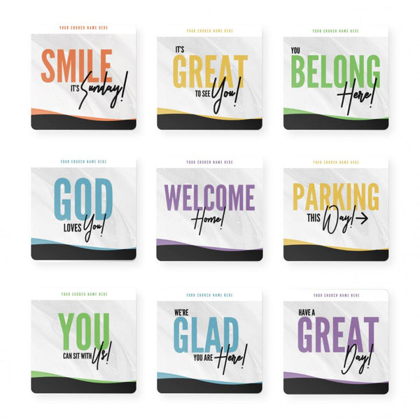 Wavy Lines - Greeting Signs