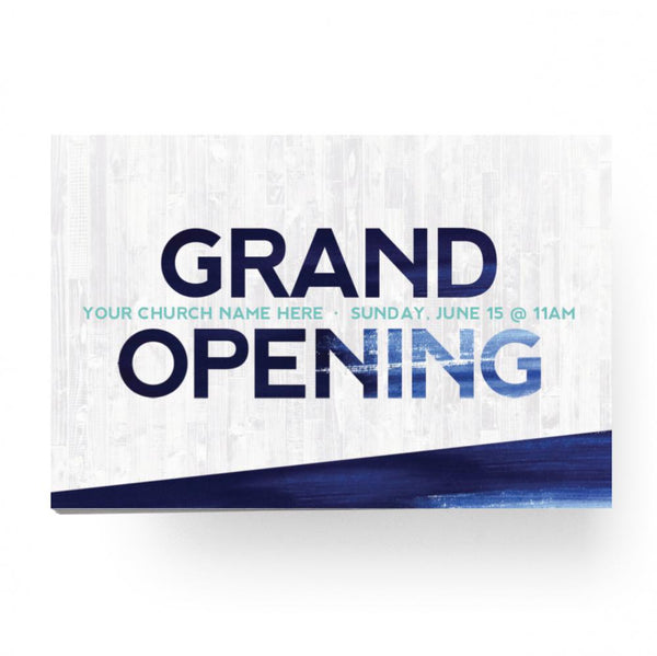 Grand Opening Blue Grunge - Standard Invitation Card