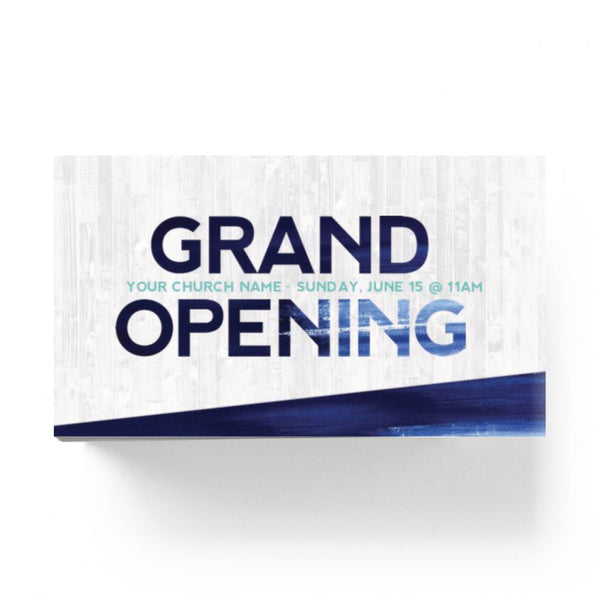 Grand Opening Blue Grunge - Mini Invitation Card
