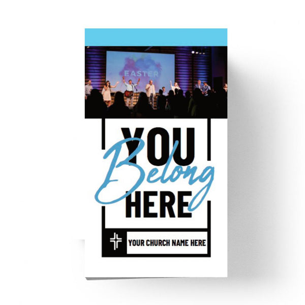 You Belong Here Blue Script - Mini Invitation Card
