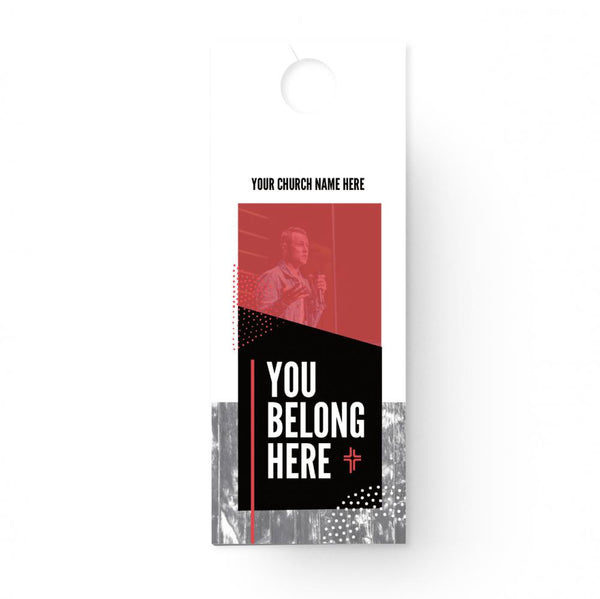 You Belong Here Red Box - Door Hanger