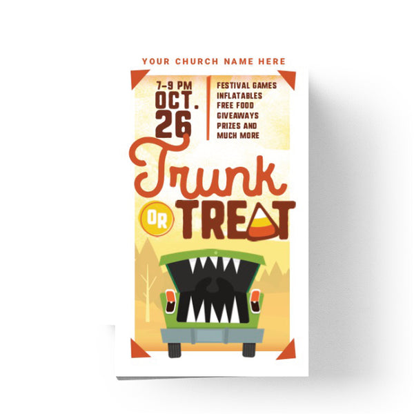 Trunk or Treat Orange - Mini Invitation Card