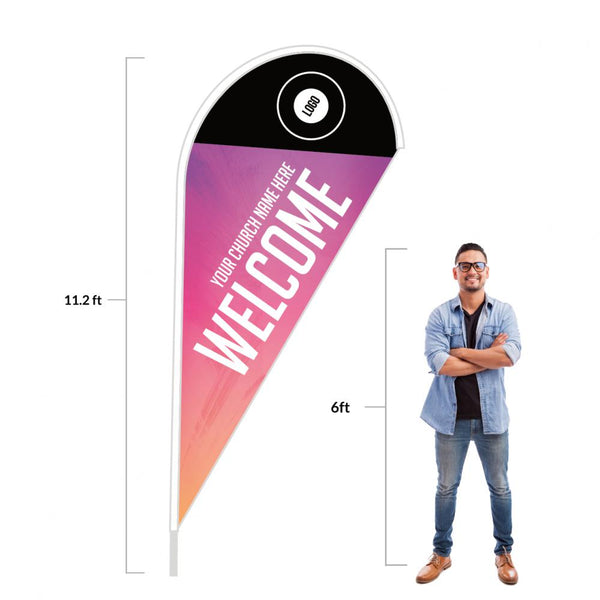Gradient and Paint Clean - Teardrop Flag