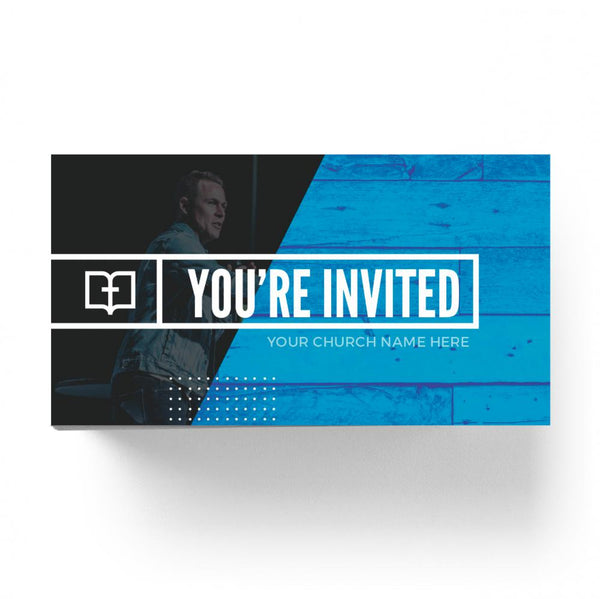 You're Invited Blue Wood - Large EDDM Mailer