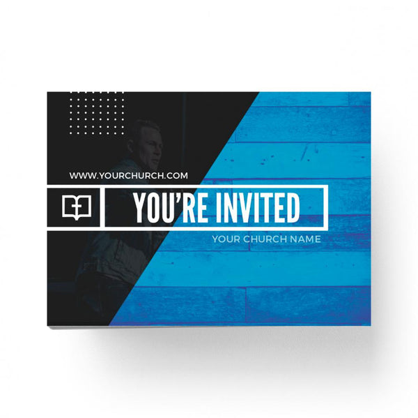 You're Invited Blue Wood - Small EDDM Mailer