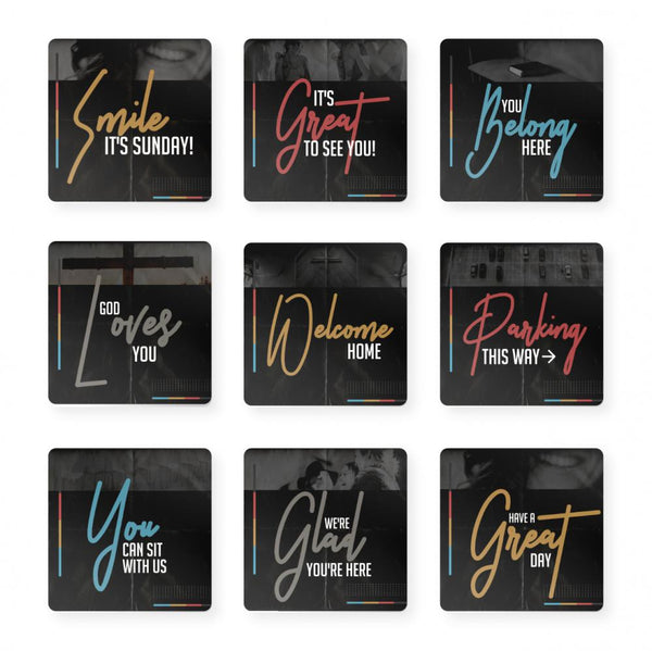 Color Block Lines - Greeting Signs