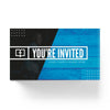 You're Invited Blue Wood - Mini Invitation Card