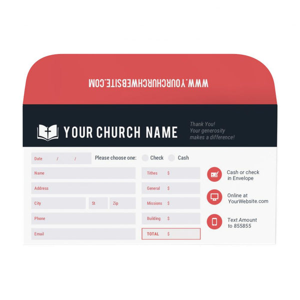 Bible Yearly Theme - Short Flap Offering Envelope