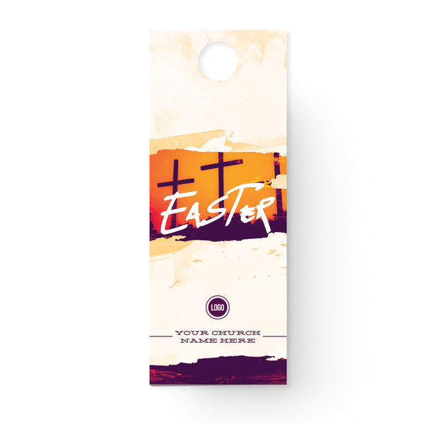 Easter Orange Crosses - Door Hanger