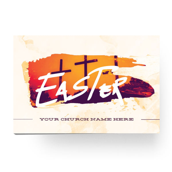 Easter Orange Crosses - Standard Invitation Card