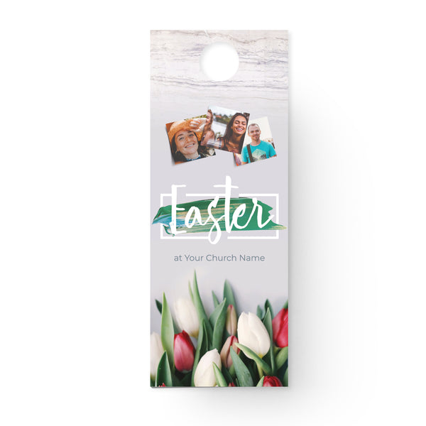 Easter Tulips and Paint - Door Hanger