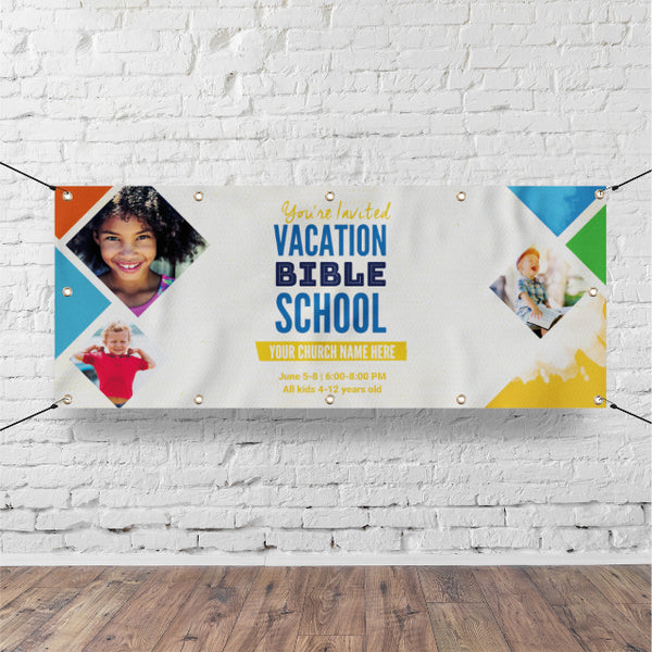 VBS Colorful Triangles - Horizontal Banner