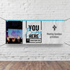 You Belong Here Blue Script - Horizontal Banner