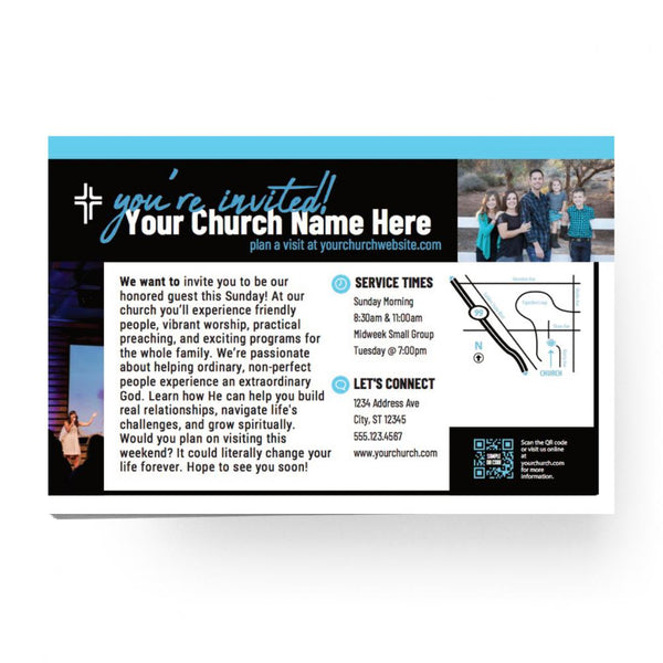 You Belong Here Blue Script - Standard Invitation Card
