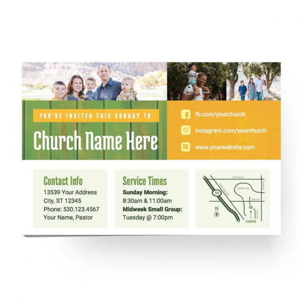 Summer Events Green - Standard Invitation Card