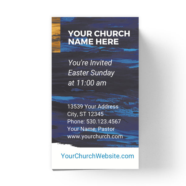 Easter Dark Blue Paint - Mini Invitation Card
