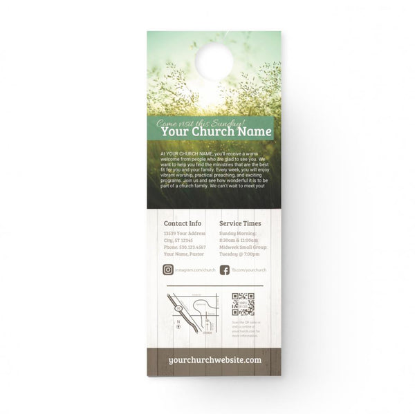 You're Invited Green Field - Door Hanger