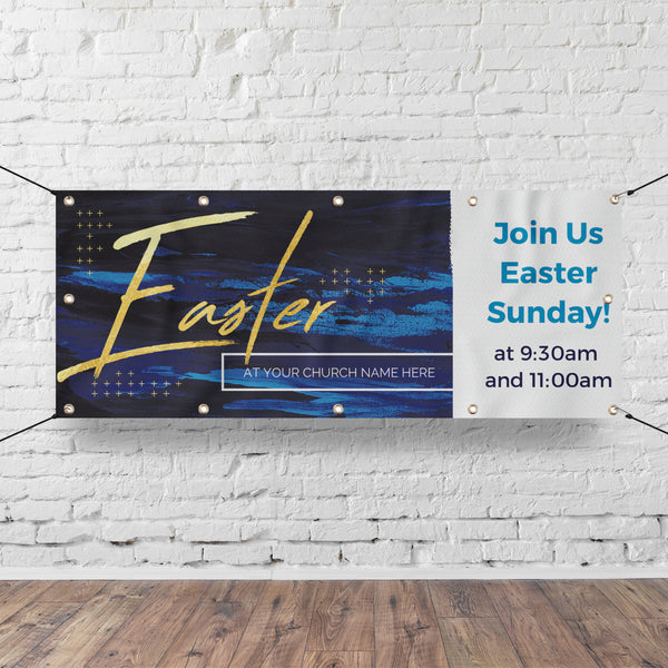 Easter Dark Blue Paint - Horizontal Banner