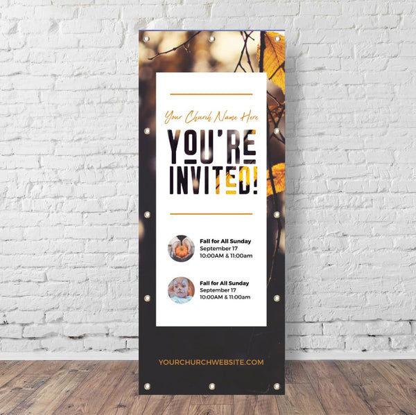 Fall You're Invited - Vertical Banner