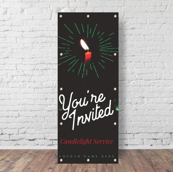 You're Invited Candle - Vertical Banner