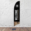 Dark Black Wood - Feather Flag