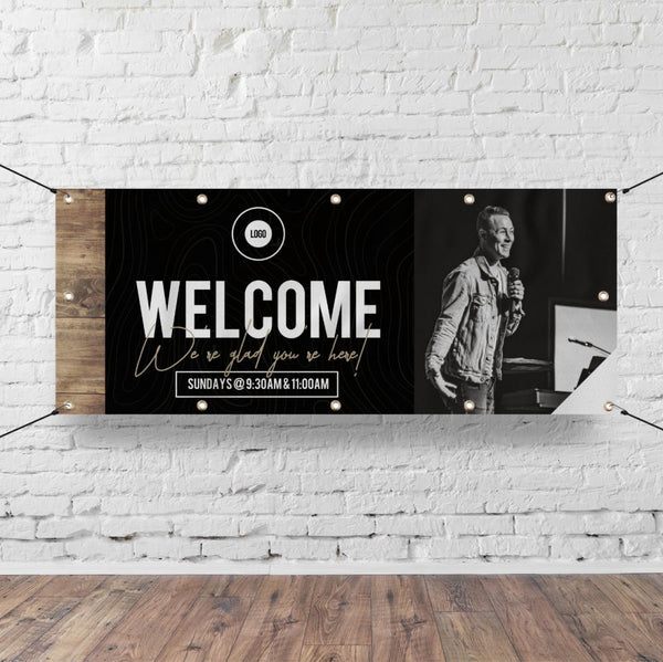 Dark Black Wood - Horizontal Banner