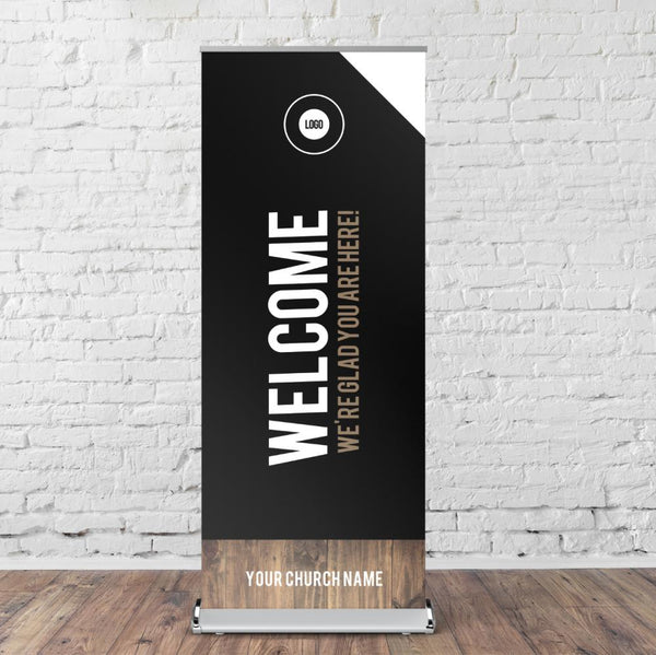 Dark Black Wood - Retractable Banner