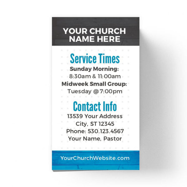 You're Invited Blue Wood - Mini Invitation Card