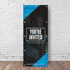 You're Invited Blue Wood - Vertical Banner
