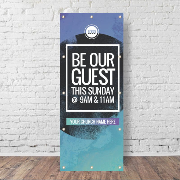 Be Our Guest Circle Gradient - Vertical Banner