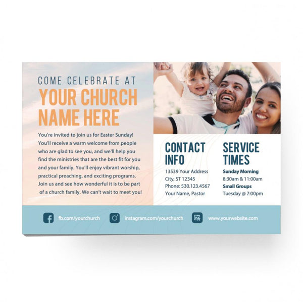 Easter Blue Cross - Standard Invitation Card