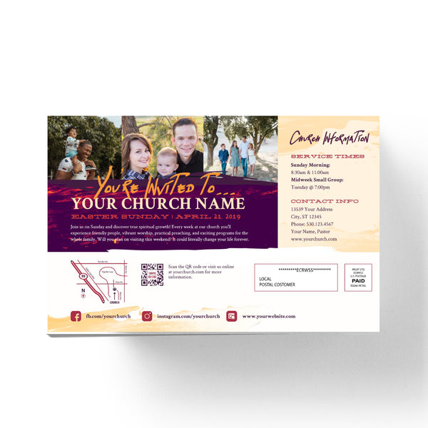 Easter Orange Crosses - Small EDDM Mailer