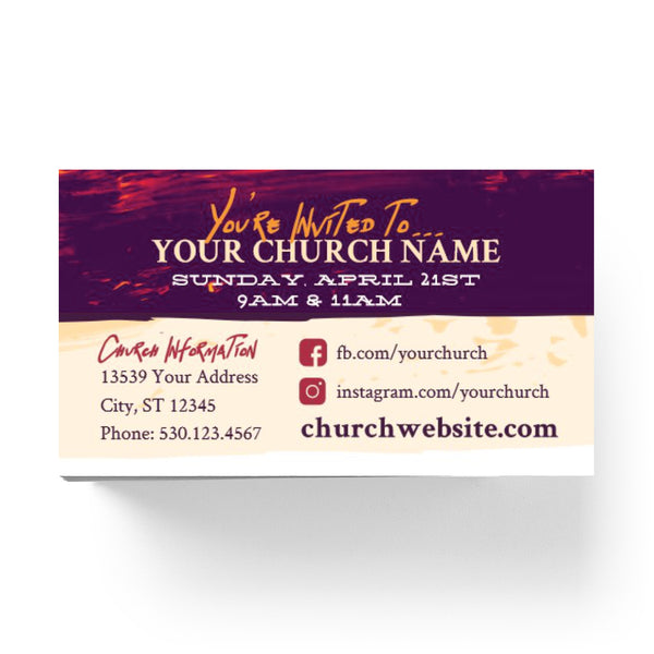 Easter Orange Crosses - Mini Invitation Card