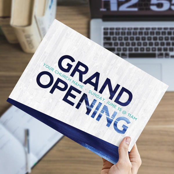 Grand Opening Blue Grunge - Small EDDM Mailer