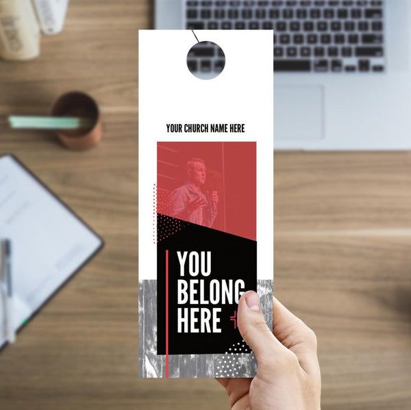 You Belong Here Red Box - Door Hanger