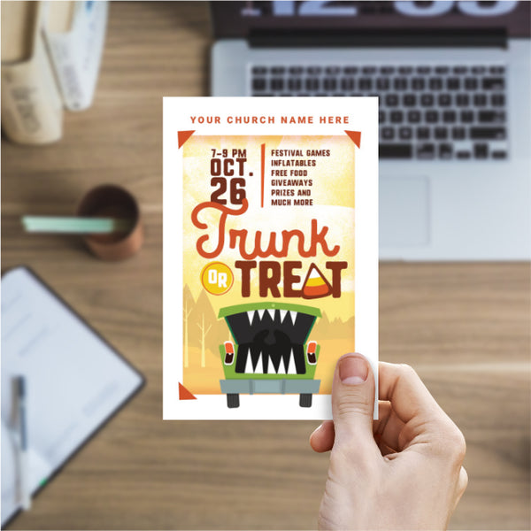 Trunk or Treat Orange - Standard Invitation Card