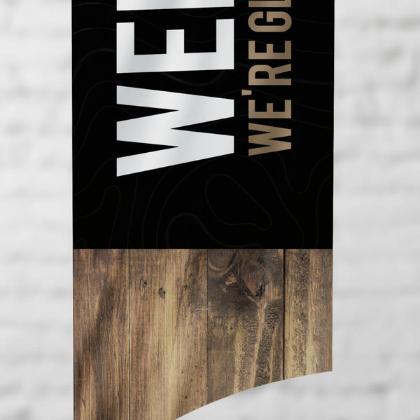 Dark Black Wood - Feather Flag