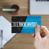 You're Invited Blue Wood - Mini Invitation Card