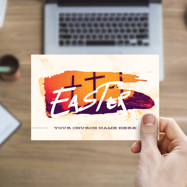 Easter Orange Crosses - Standard Invitation Card