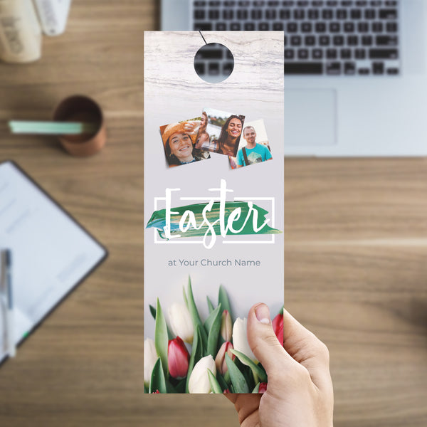 Easter Tulips and Paint - Door Hanger