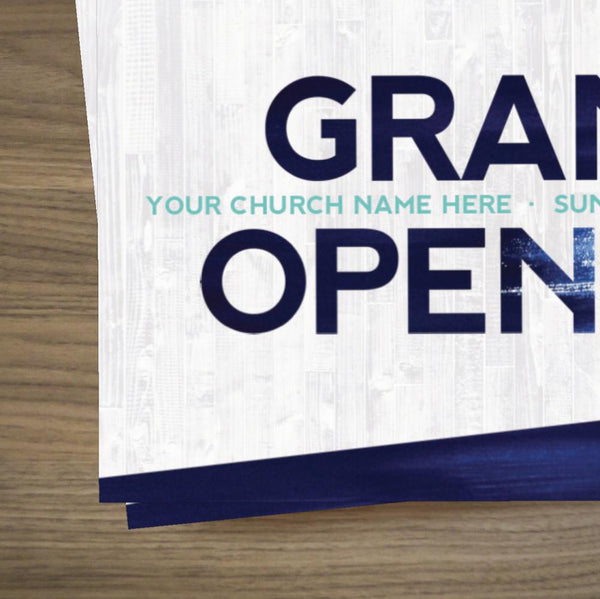 Grand Opening Blue Grunge - Standard Invitation Card