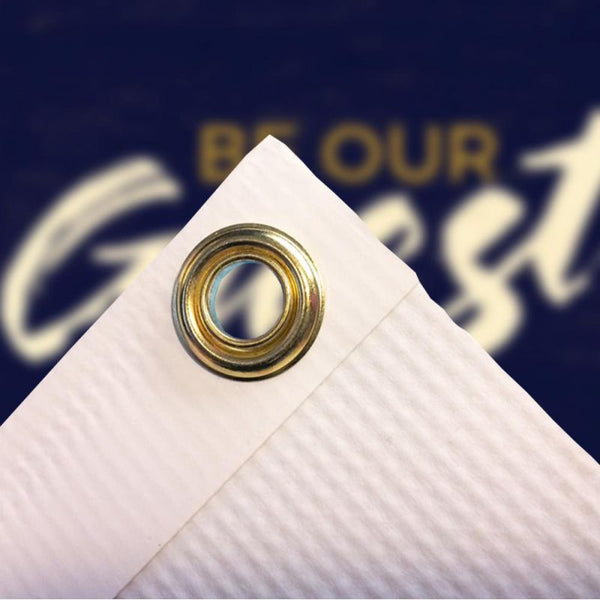 Be Our Guest Purple Wood - Vertical Banner
