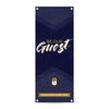 Be Our Guest Purple Wood - Vertical Banner