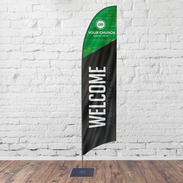 Wood Texture - Feather Flag