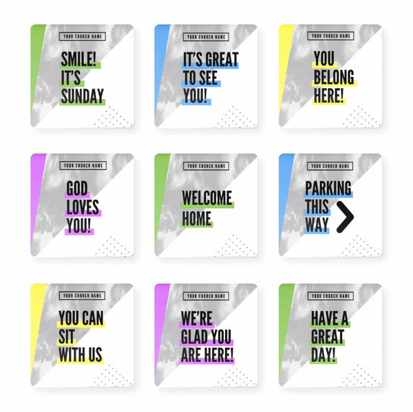 Church Dots - Greeting Signs