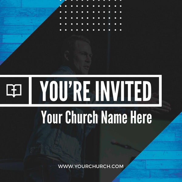 You're Invited Blue Wood - Social Media Graphic