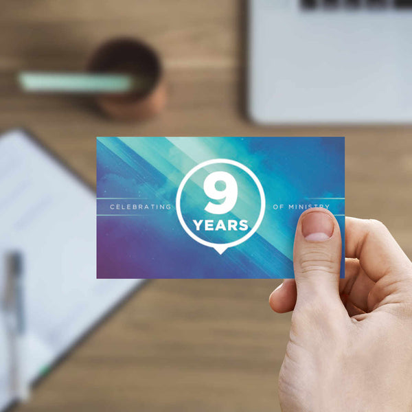 Blue Cloud Anniversary - Mini Invitation Card