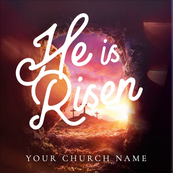 He Is Risen Tomb - Social Media Graphic
